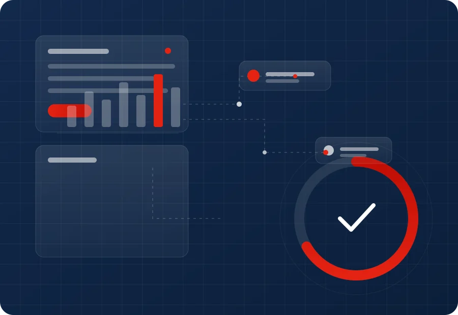 Abstract process improvement dashboard illustration